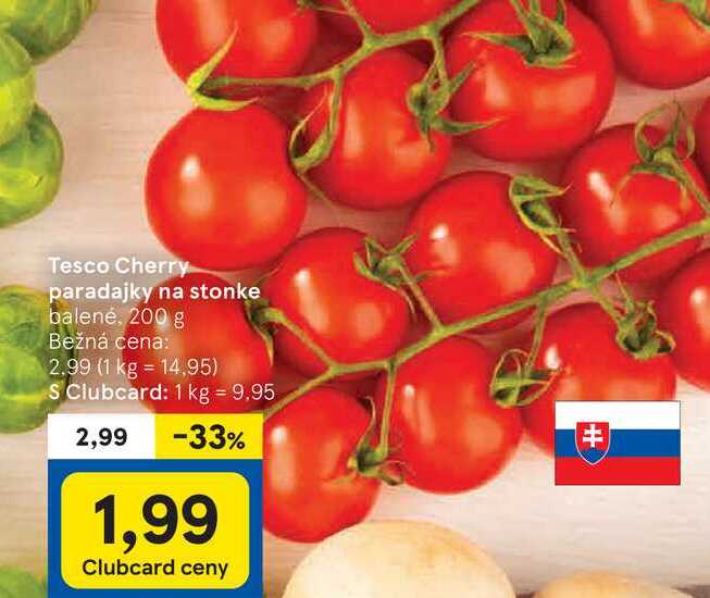 Cherry paradajky na stonke balené, 200 g