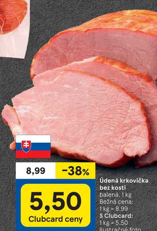 Údená krkovička bez kosti balená, 1 kg 