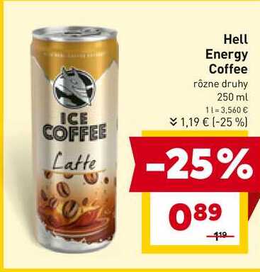 Hell Energy Coffee rôzne druhy 250ml