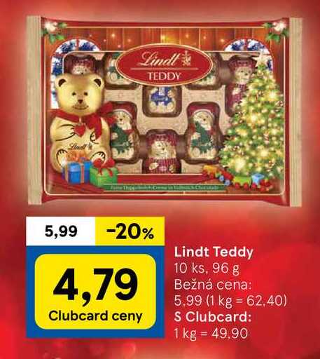 Lindt Teddy 10 ks, 96 g 