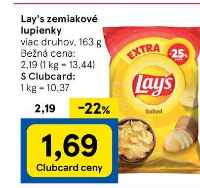 Lay's zemiakové lupienky viac druhov, 163 g