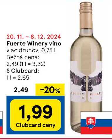 Fuerte Winery víno viac druhov, 0,75l v akcii