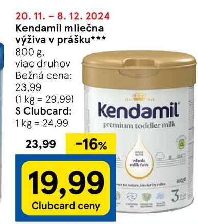 Kendamil mliečna výživa v prášku 800 g