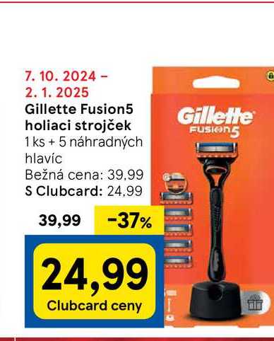 Gillette Fusion5 holiaci strojček 1 ks +5 náhradných hlavíc