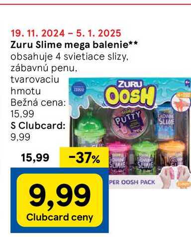 Zuru Slime mega balenie obsahuje 4 svietiace slizy, zábavnú penu, tvarovaciu hmotu 