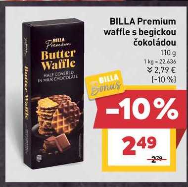 BILLA Premium waffle s begickou čokoládou 110 g  