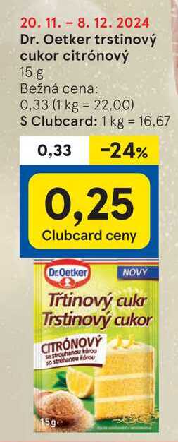 Dr. Oetker trstinový cukor citrónový 15 g