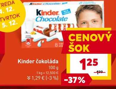 Kinder čokoláda 100 g  