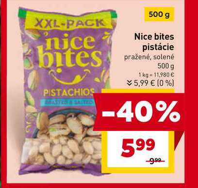 Nice bites pistácie pražené, solené 500 g 