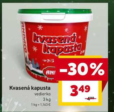 Kvasená kapusta vedierko 3 kg