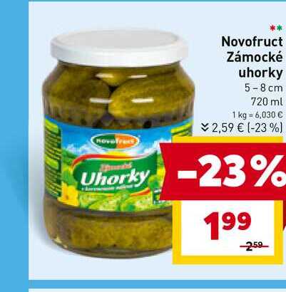 Novofruct Zámocké uhorky 5-8 cm 720 ml 