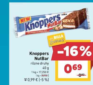 Knoppers NutBar rôzne druhy 40 g