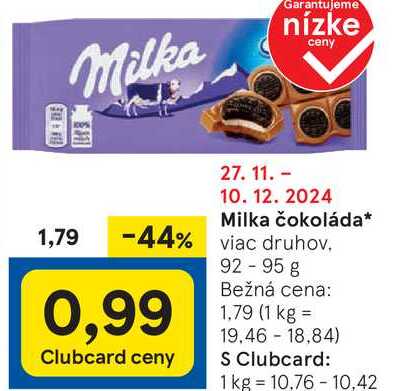 Milka čokoláda, 92-95 g 