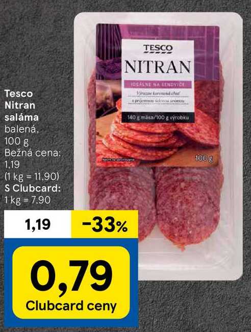 Tesco Nitran saláma, 100 g