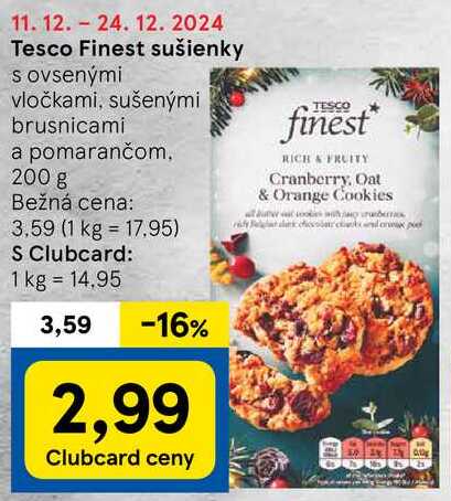 Tesco Finest sušienky, 200 g