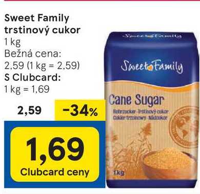 Sweet Family trstinový cukor, 1 kg 