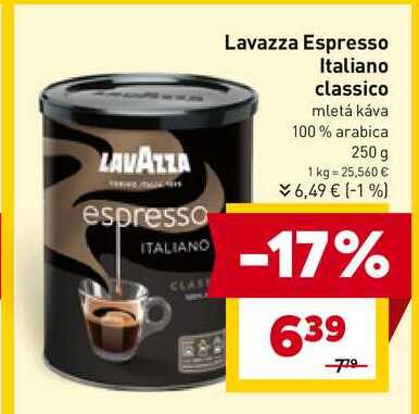  Lavazza Espresso Italiano classico mletá káva 100% arabica 250 g