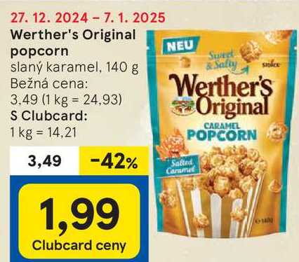 Werther's Original popcorn, 140 g 