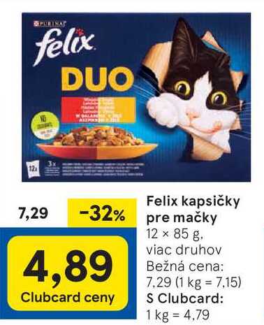 Felix kapsičky pre mačky, 12x 85 g