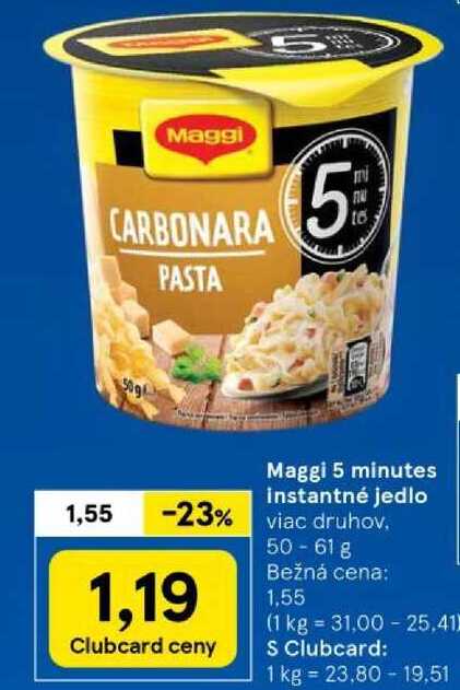 Maggi 5 minutes instantné jedlo, 50-61 g 