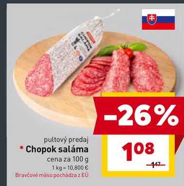 Chopok saláma cena za 100 g  