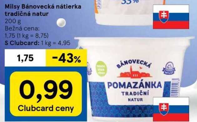 Milsy Bánovecká nátierka tradičná natur, 200 g 