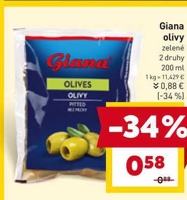 Giana olivy zelené 2 druhy 200 ml 