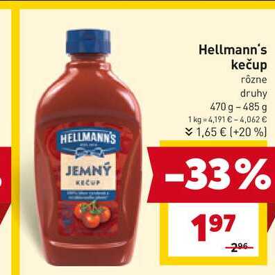 Hellmann's kečup rôzne 470 g-485 g 