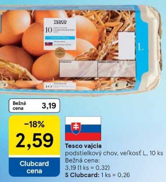 Tesco vajcia veľkosť L, 10 ks  