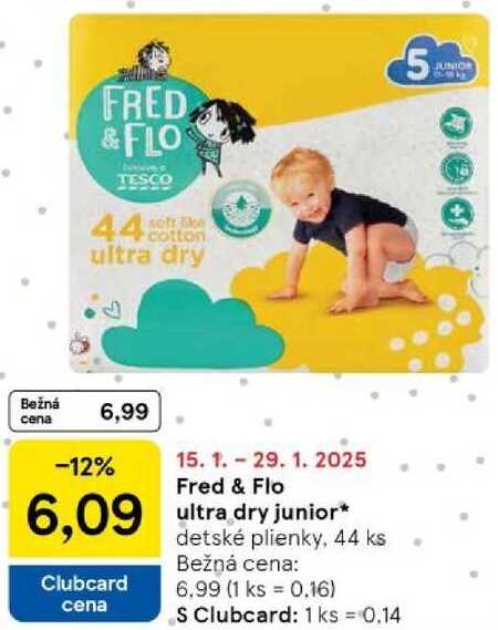 Fred & Flo ultra dry junior, 44 ks