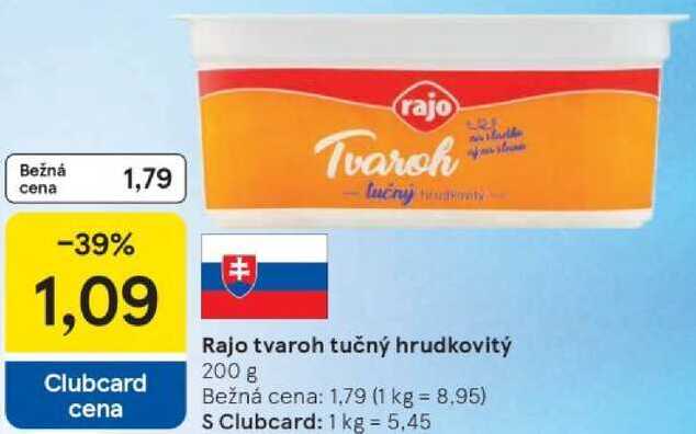 Rajo tvaroh tučný hrudkovitý, 200 g 