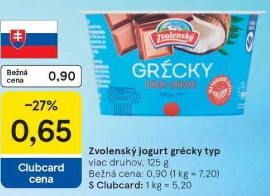 Zvolenský jogurt grécky typ, 125 g 