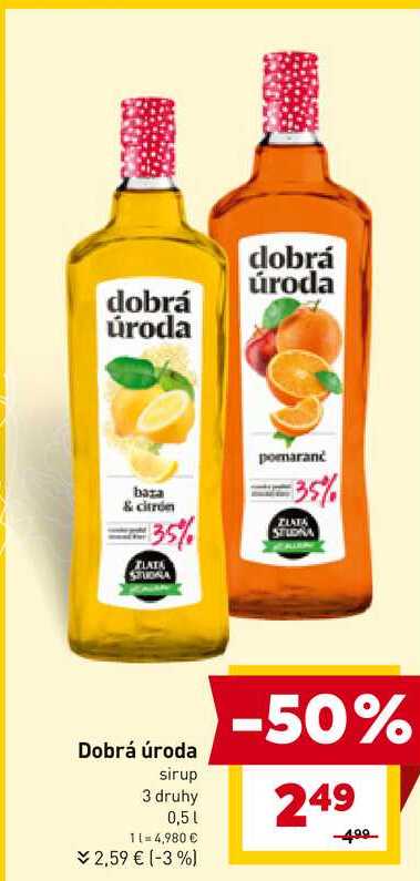 Dobrá úroda sirup 3 druhy 0,5l