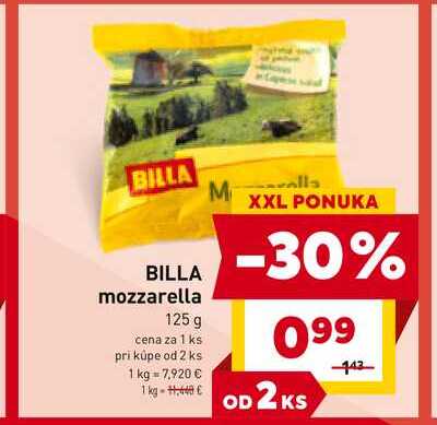 BILLA mozzarella 125 g