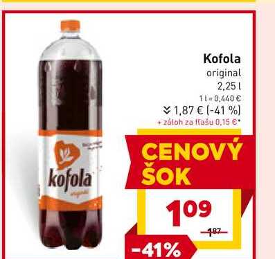 Kofola 2,25 l, vybrané druhy