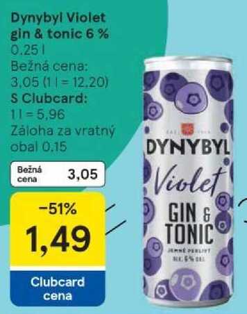 Dynybyl Violet gin & tonic 6%, 0,25 l