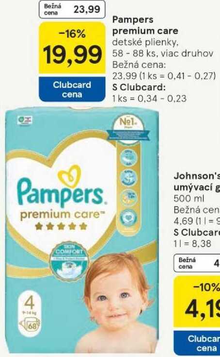 Pampers premium care, 58 - 88 ks