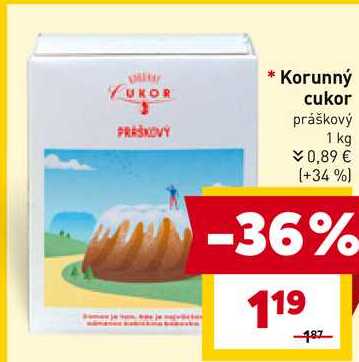 Korunný cukor práškový 1 kg