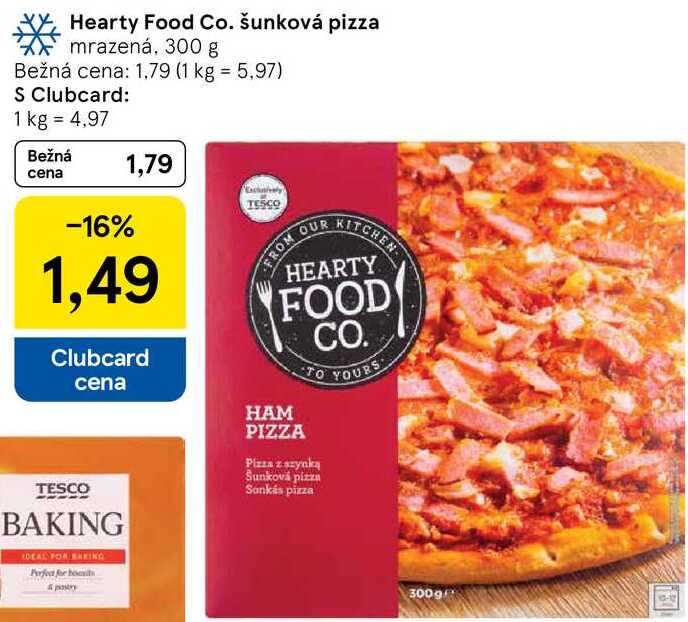 Hearty Food Co. šunková pizza, 300 g