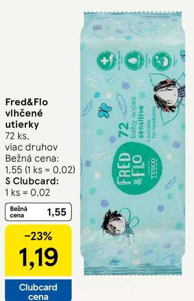 Fred&Flo vlhčené utierky, 72 ks