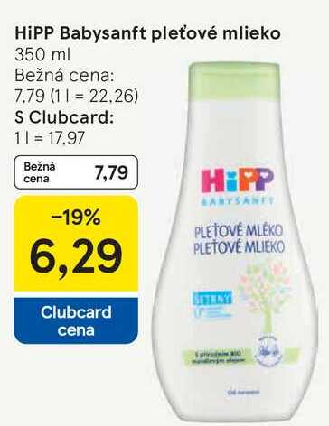 HiPP Babysanft pleťové mlieko, 350 ml