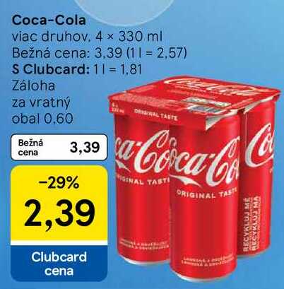 Coca-Cola, 4x 330 ml 