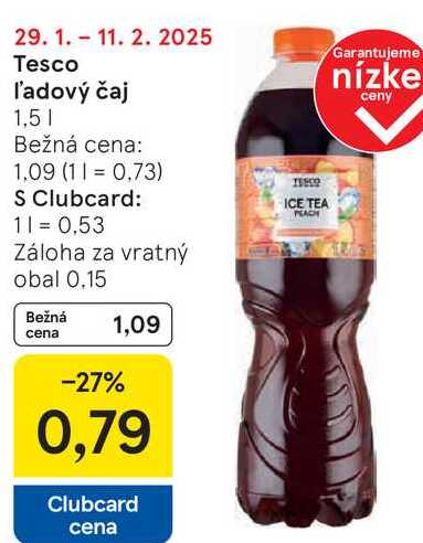 Tesco ľadový čaj, 1,5 l