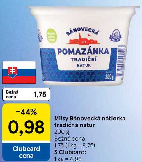 Milsy Bánovecká nátierka tradičná natur, 200 g