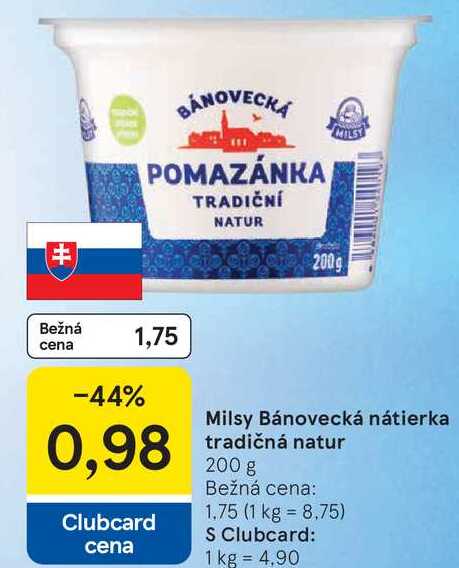 Milsy Bánovecká nátierka tradičná natur, 200 g 