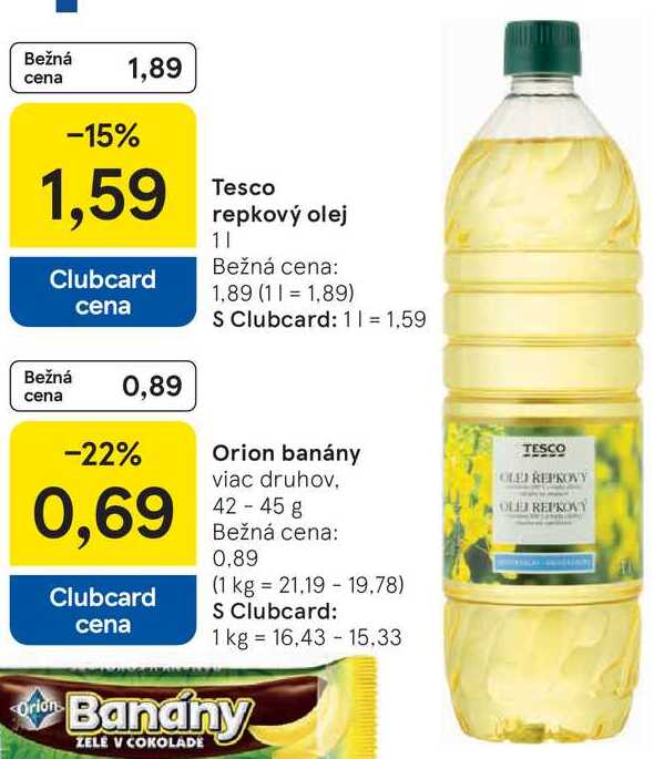 Tesco repkový olej, 1 l