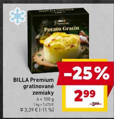 BILLA Premium gratinované zemiaky 4× 100 g 