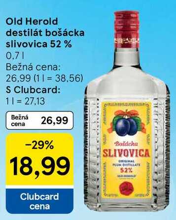 Old Herold destilát bošácka slivovica 52%, 0,7 l