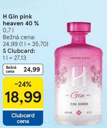 H Gin pink heaven 40%, 0,7 l v akcii