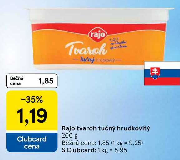 Rajo tvaroh tučný hrudkovitý, 200 g 